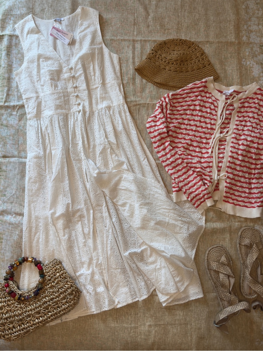 White Eyelet Midi Dress